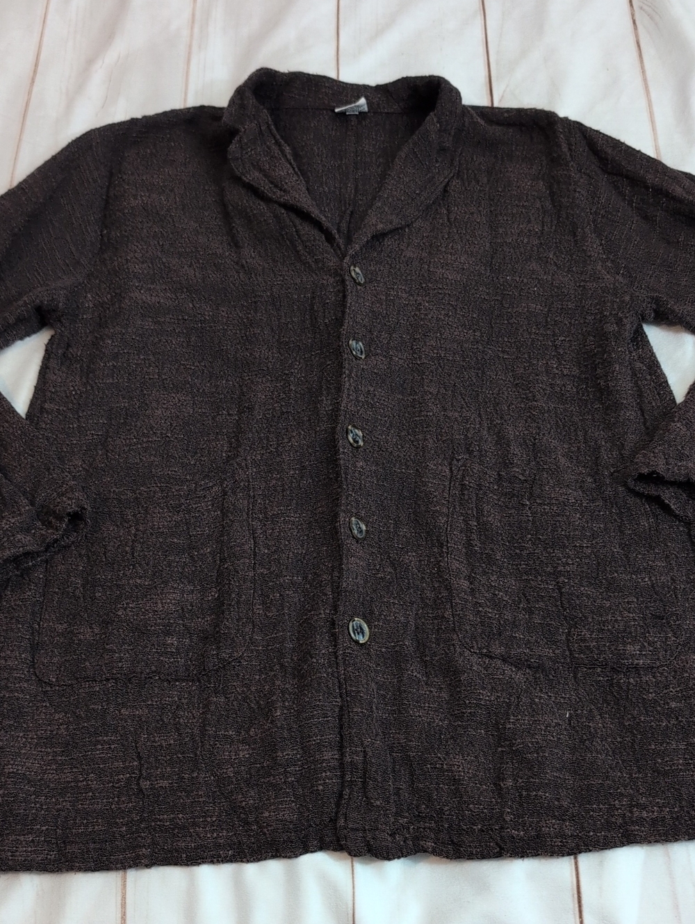 CP Shades Women’s M Brown Textured Cotton Rayon Cardigan Jacket